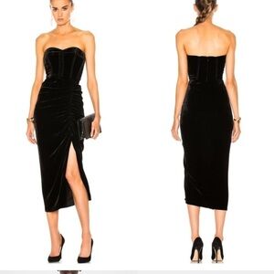 VERONICA BEARD Plaza Midi Dress in Black Velvet Size 10 New with tags